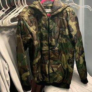 Black Rifle Coffee Company Zip-Up Camo Poncho Liner Hoodie size small